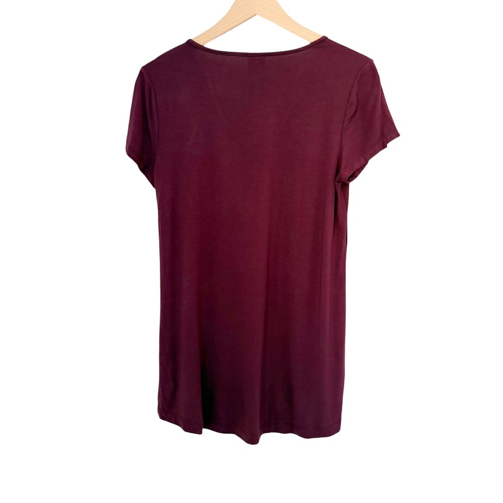 NWT Soma Cool Nights Long Over Lean Pajama Top Burgundy Size XS - Picture 4 of 6